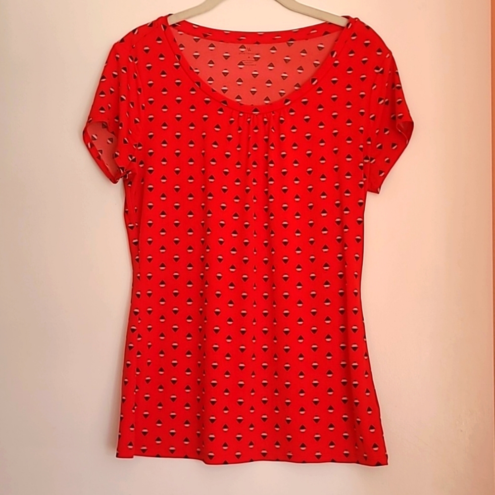 Red Polka Dot Women's Top - Picture 1 of 4